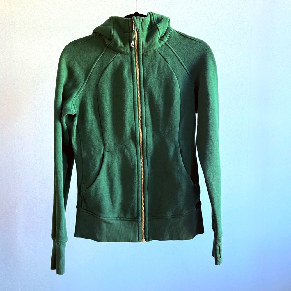 Lululemon Scuba Full-Zip Hoodie, Everglade Green / Gold | Size 6 - Picture 5 of 10